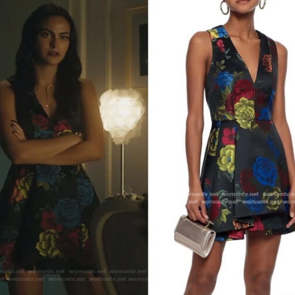 NWT ALICE + OLIVIA Tanner Asymmetric Floral Mini A-Line Dress - Picture 3 of 15